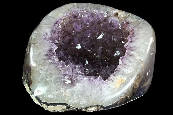 Purple Amethyst Geode With Polished Face - Uruguay #87498